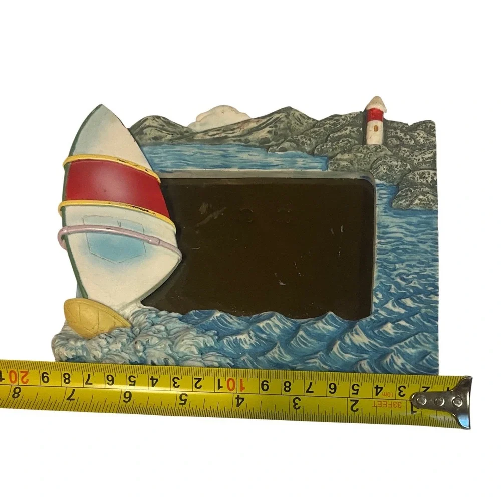 Vintage Nautical Windsurfer Lighthouse 3D Resin Picture Frame Beach Decor 4x3‎